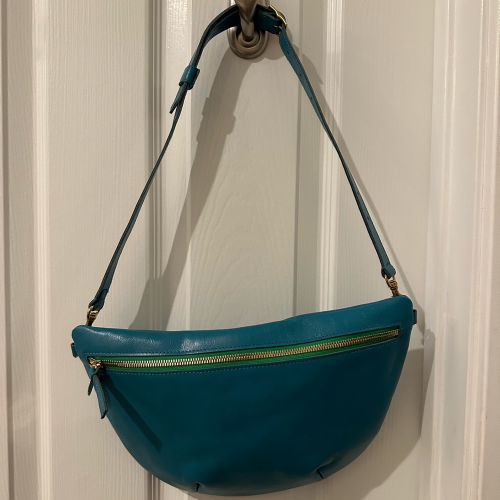 Clare V teal Grande Fanny